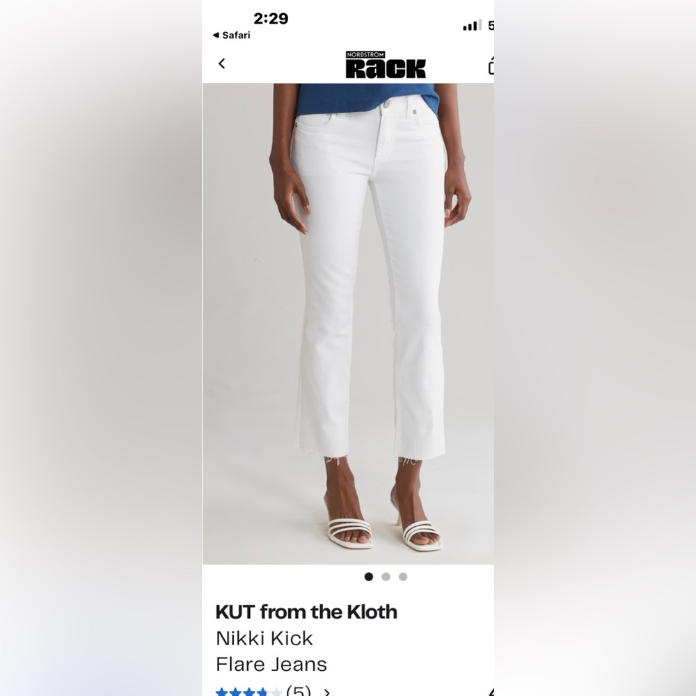 NWT’s.  Kut From the Cloth- sz12- Nikki Kick Flare Jeans - Optic White